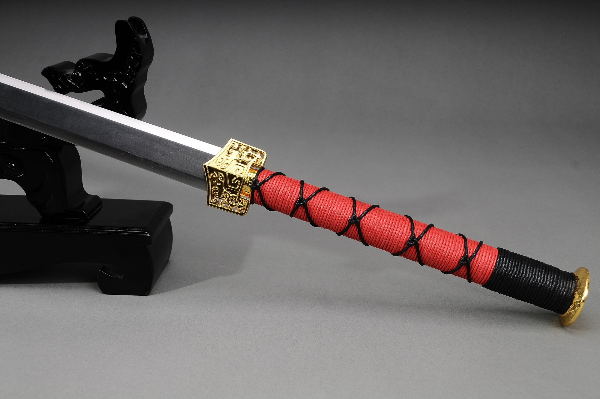 龙泉宝剑精品六面汉剑高锰钢镇宅辟邪剑汉剑硬剑(黄金装)未开刃