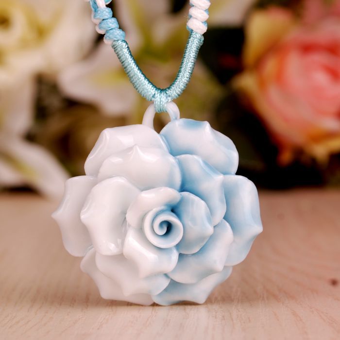 陶瓷首饰 陶瓷项链 景德镇手工原创陶瓷花项链 民族风饰品