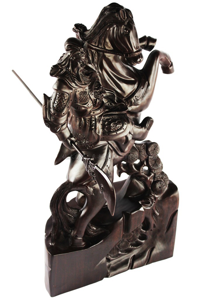 黑檀战马关公 关羽关二爷武财神 招财镇宅 厂家一件代发