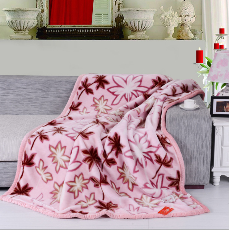 春季新款亚克力成人毛毯 红豆牌子毯子 加厚双层拉舍尔毛毯批发