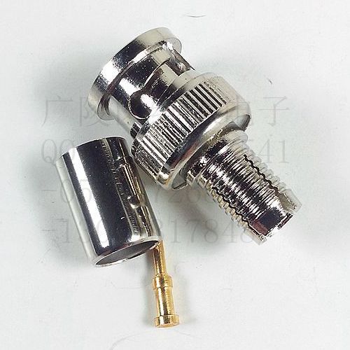 bnc75-5冷压接头 q9rg6冷压型 监控压接式链接器 配全铜针镀金