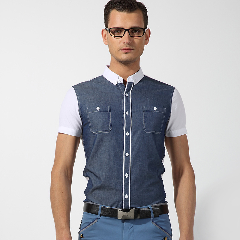 娇子衫衫2015预订款 英伦时尚系列短袖男式衬衫