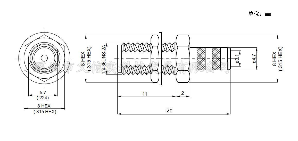 50-3常规sma母头 外螺内孔 压接型50欧接rg58 sma接头 sma-k图片_3