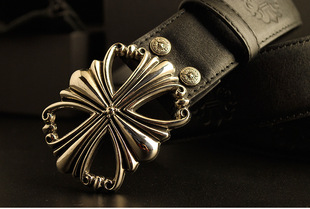 批发采购腰带,腰链,腰饰-克罗心皮带 经典纯铜扣 真皮男士 十字镀银扣