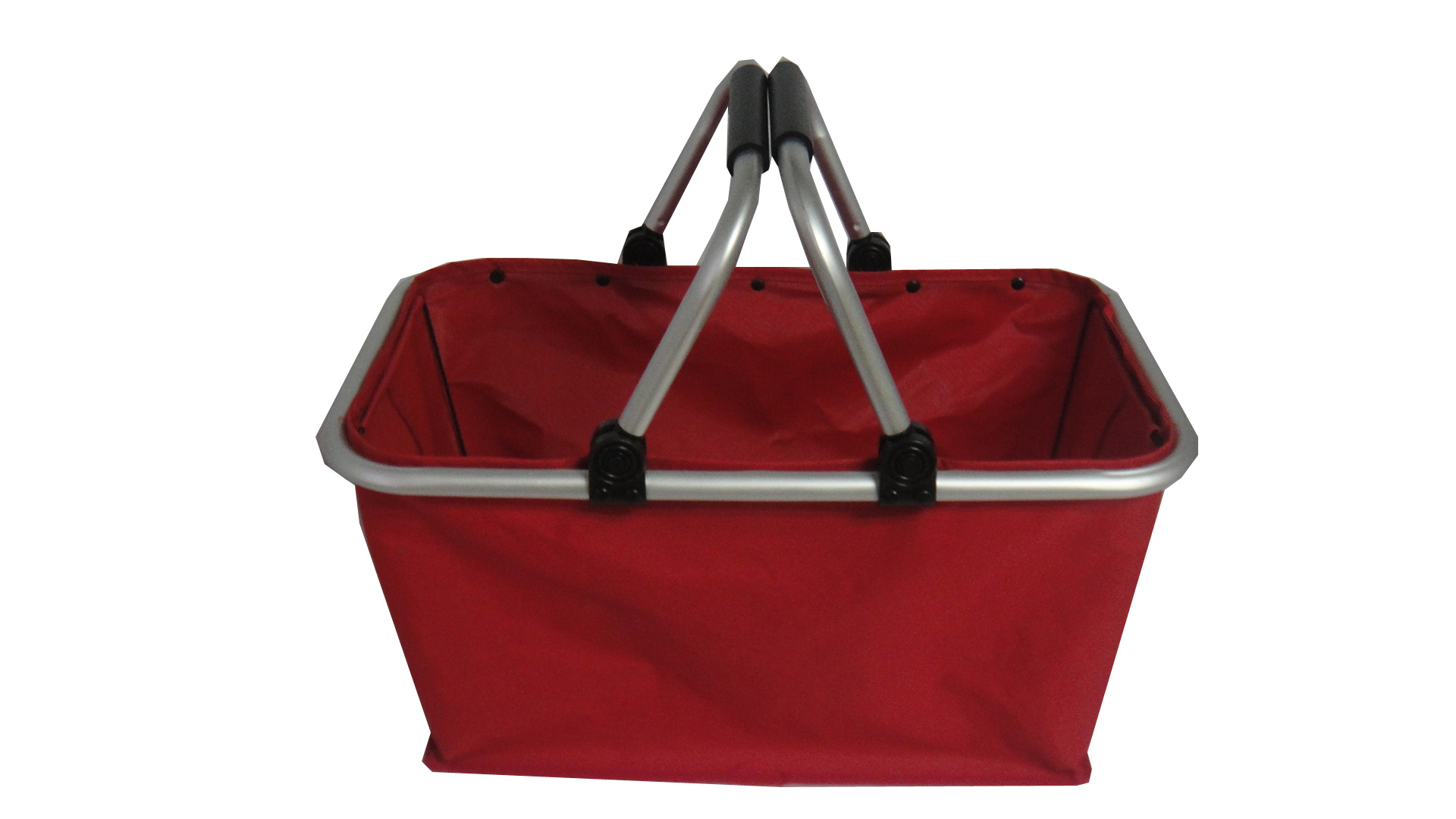 厂家直销红色色折叠篮 购物篮 双提手购物篮 折叠收纳篮