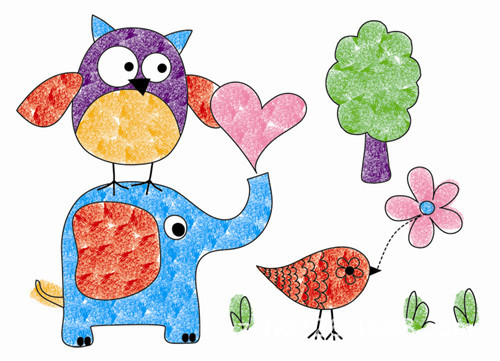 批发直销手指画印泥画大号4张幼儿园diy圣诞节礼物新年玩具礼品