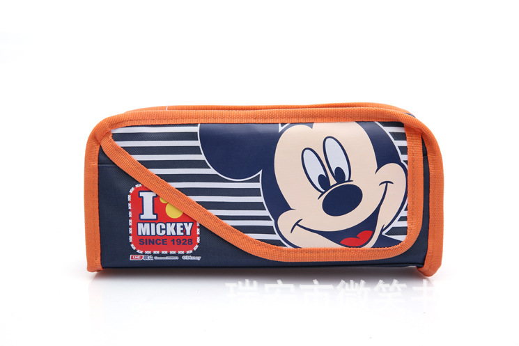 正品迪士尼联众米老鼠卡通大容量精美笔袋批发糖果色彩小学生笔袋