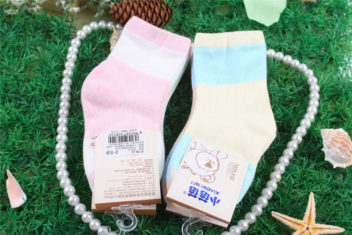 广东汕头正品小蓓蓓纯棉儿童袜子 无骨缝合童袜舒适透气 脚底防滑宝宝