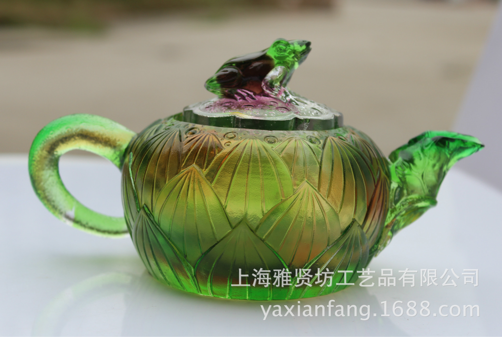 雅賢坊廠家批發供應 茶壺 古法脫蠟琉璃工藝品,琉璃工藝品擺件