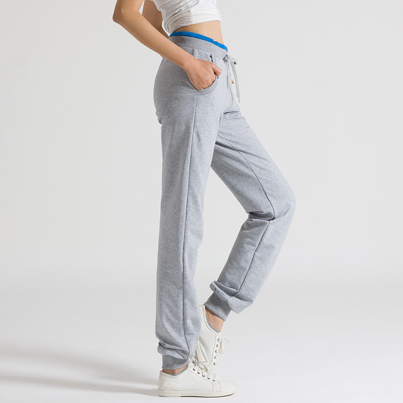 收脚系带时尚2014春秋新款纯棉女裤休闲运动裤 长裤女直筒裤女裤