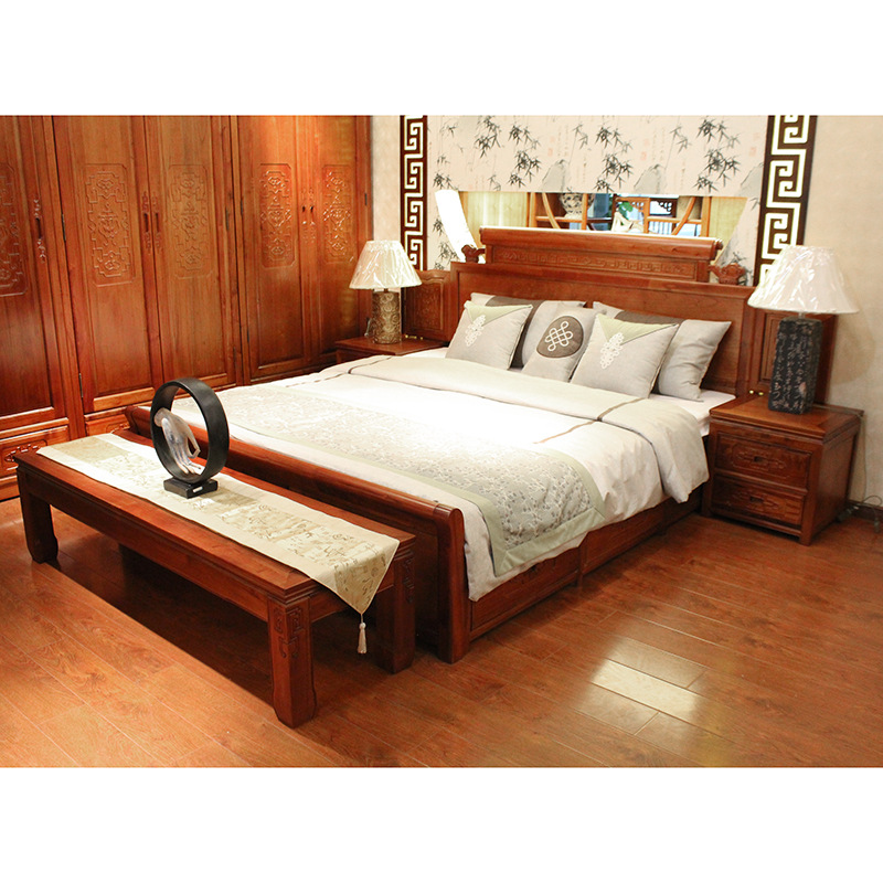 千佳御品 红椿木新时代家具 床 床头柜2个