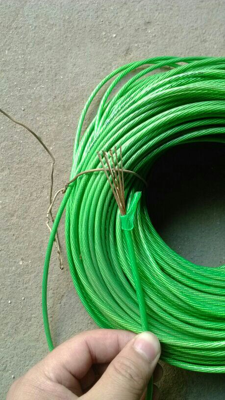 销售冠军覆塑钢丝绳包塑钢丝绳拉绳开关专用拉绳-沧州鸿鹏