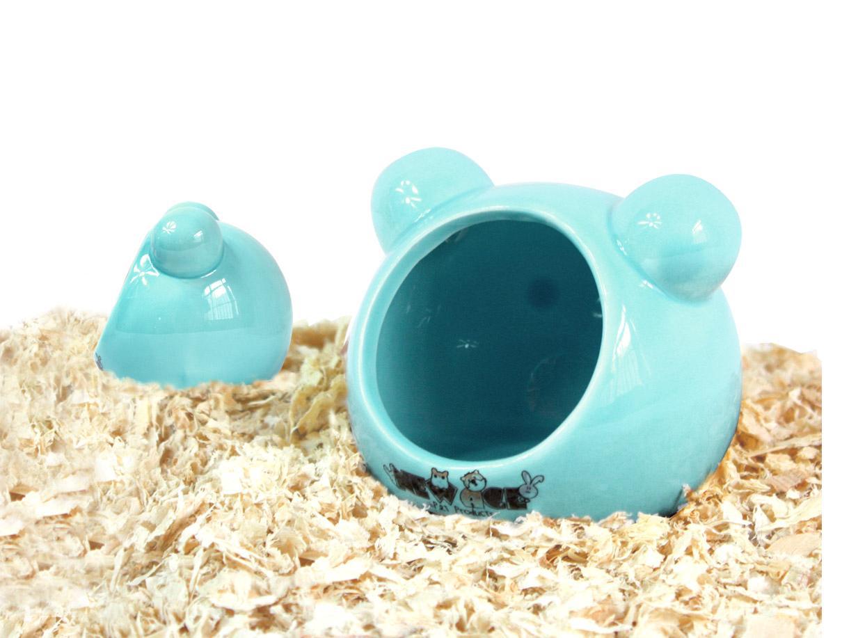 new age大口猫头仓鼠瓷窝-蓝色