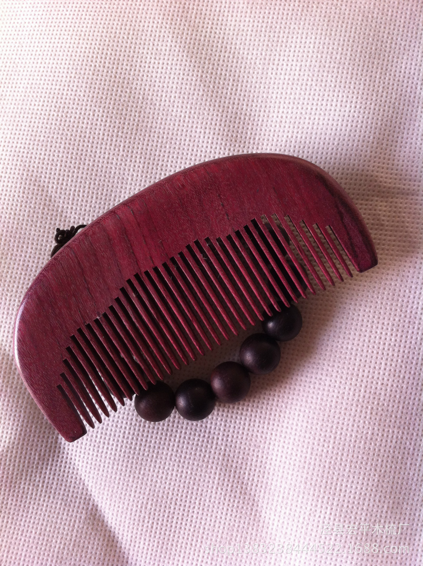 檀木梳子生产基地直销 天然红檀香木梳 美容梳 美发梳图片_6