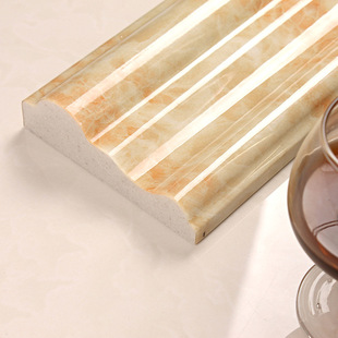 厂家供应水转印人造仿线条 电视背景墙 边框树脂仿石材踢脚线