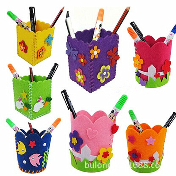 无纺布笔筒 不织布材料包diy手工布艺 幼儿园早教创意粘贴