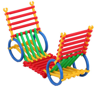 聪明棒积木 厂家塑料拼插雪花片积木 幼儿园早教宝宝益智桌面玩具