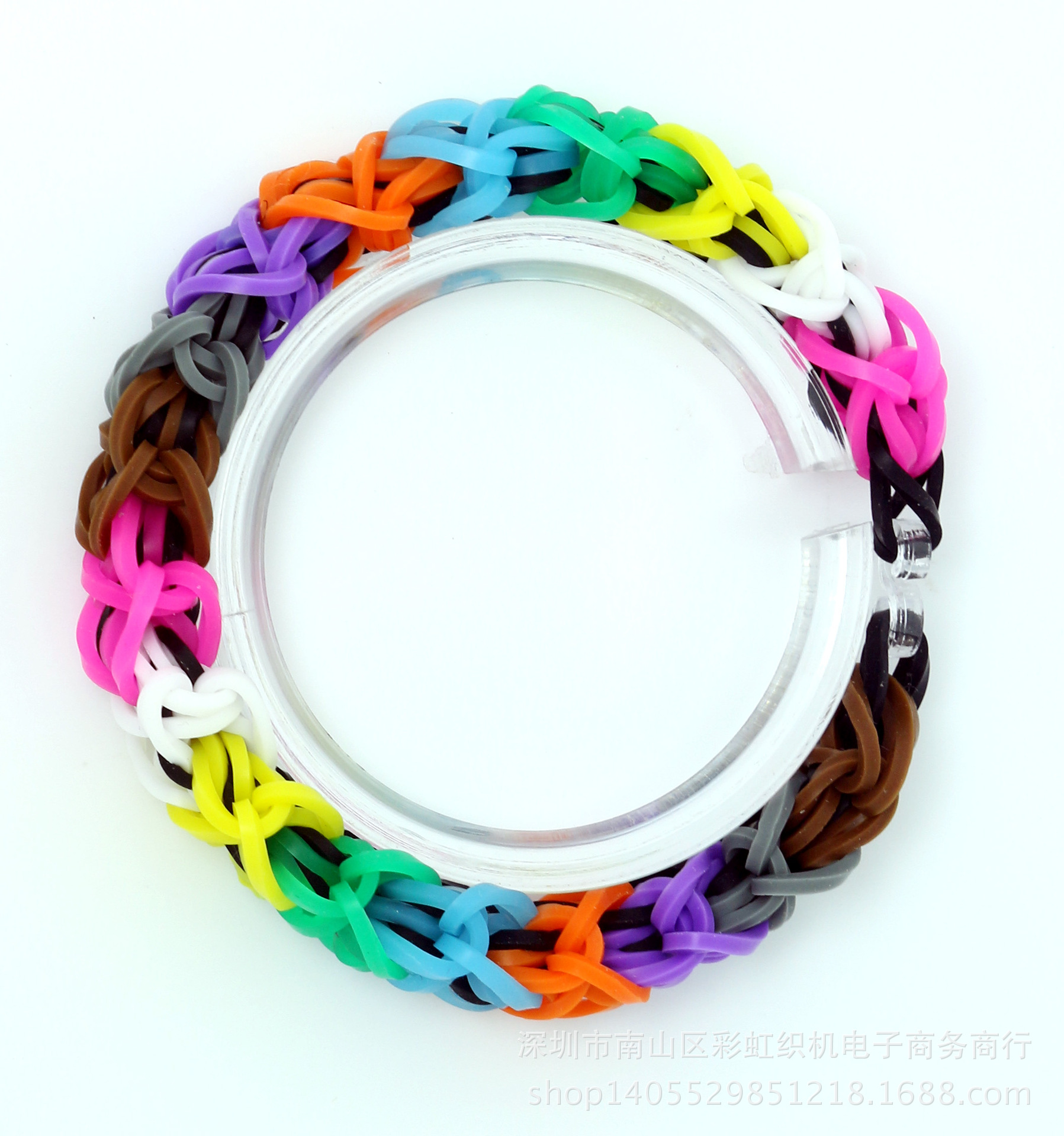 rainbow loom bands彩虹织机硅胶手链橡皮筋diy饰品成品展示炫彩