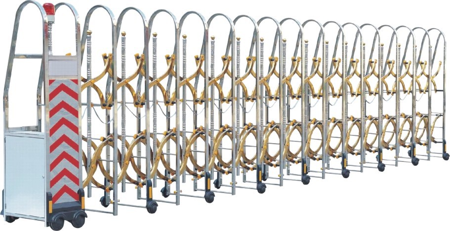 【精抛201/304不锈钢伸缩门,简易圆管伸缩门,斜顶