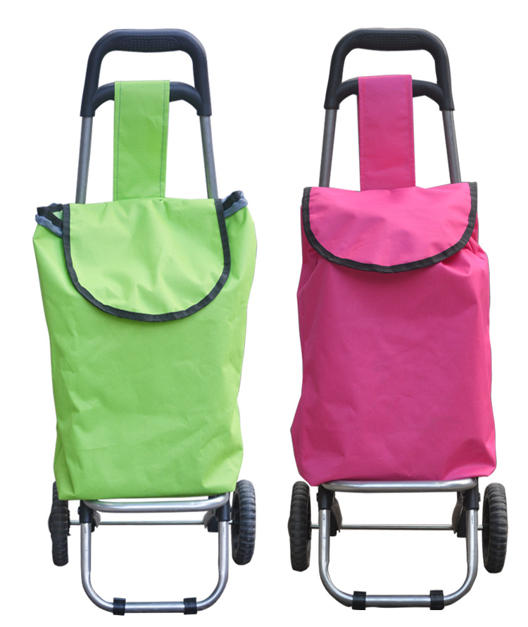 工厂直销广告小拉杆车超市购物买菜手拉车行李手推车便携式布袋车