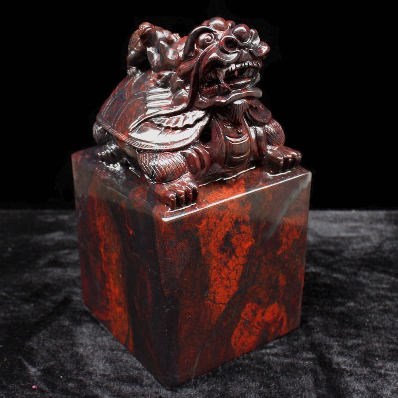 玉逸天然玉石印章 桂林鸡血玉 鸡血石 鸡血红碧玉情侣对章精品