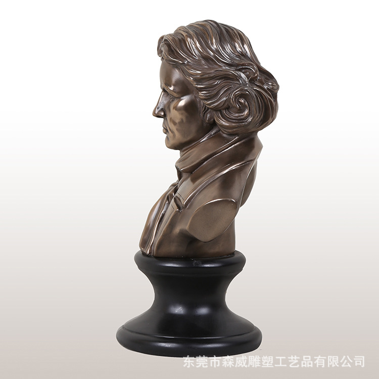 音乐家纪念雕塑批发 原厂供应 高品质贝多芬仿铜头像摆件 可加工