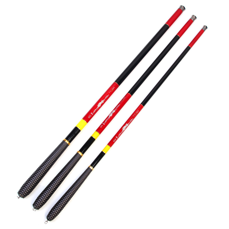 厂家批发红狼2772米碳素溪流手竿鱼竿超轻细硬手杆渔具套装