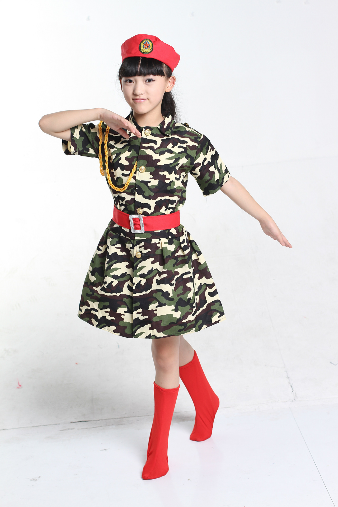 十一儿童演出服儿童迷彩服幼儿演出表演服装女童舞蹈演出服 74