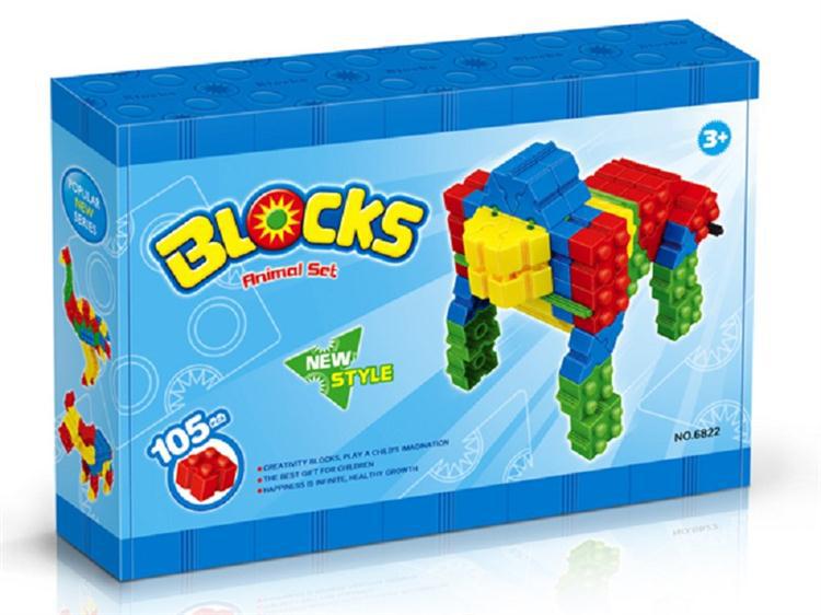 猩猩积木105pcs环保正品 儿童积木 益智玩具 可爱拼插积木