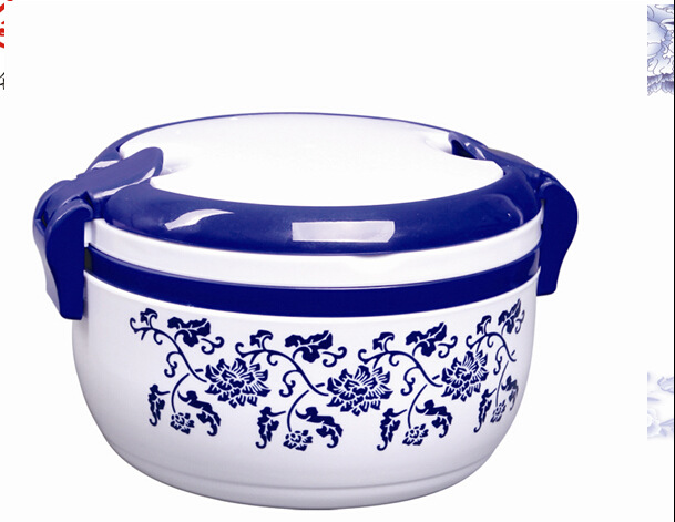 厂家供应青花瓷饭盒 手提高层饭盒 多层饭盒 塑料饭盒 保鲜盒