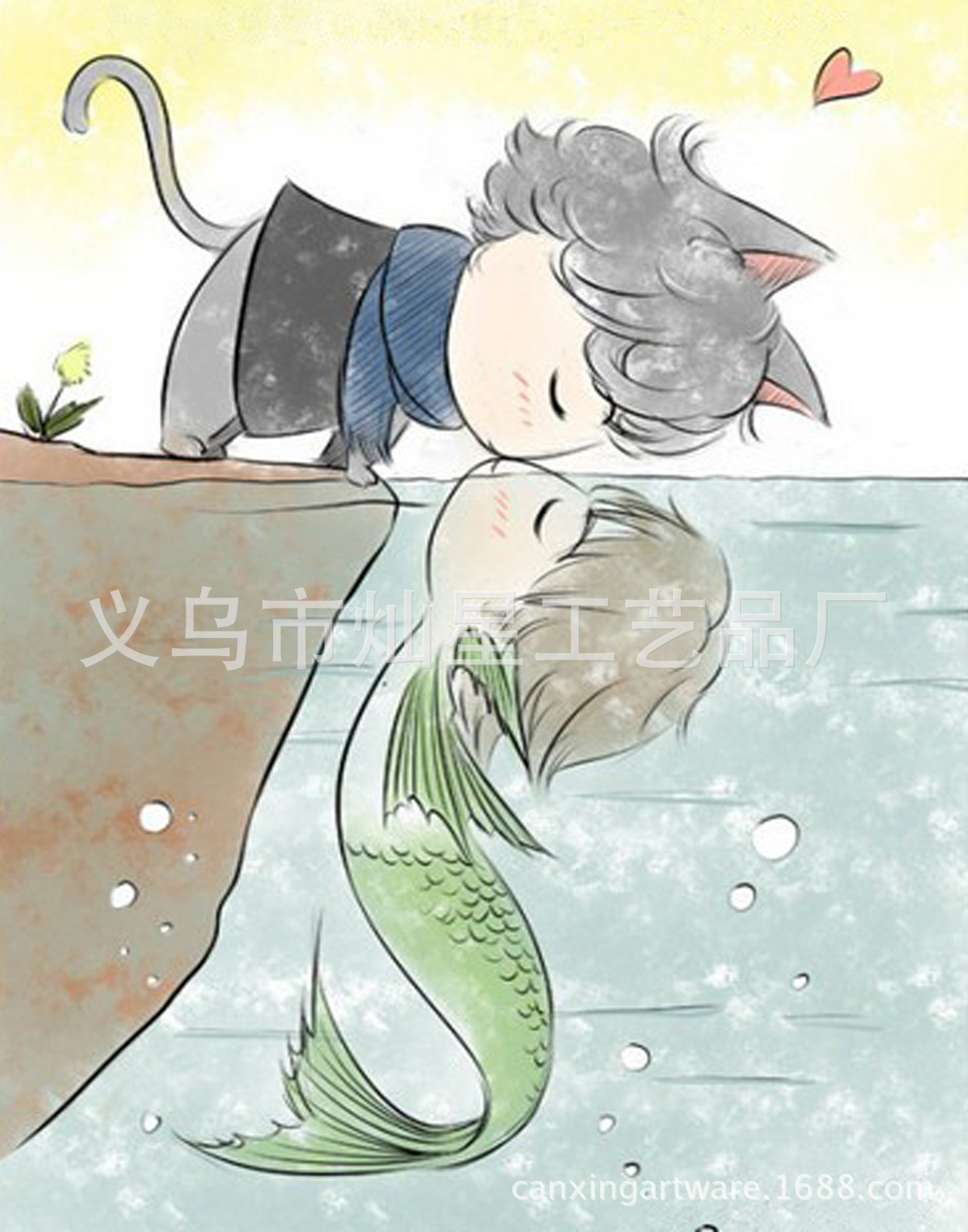 猫鱼之吻钻石画diy厂家直销诚征代理钻石画厂家钻石画批发