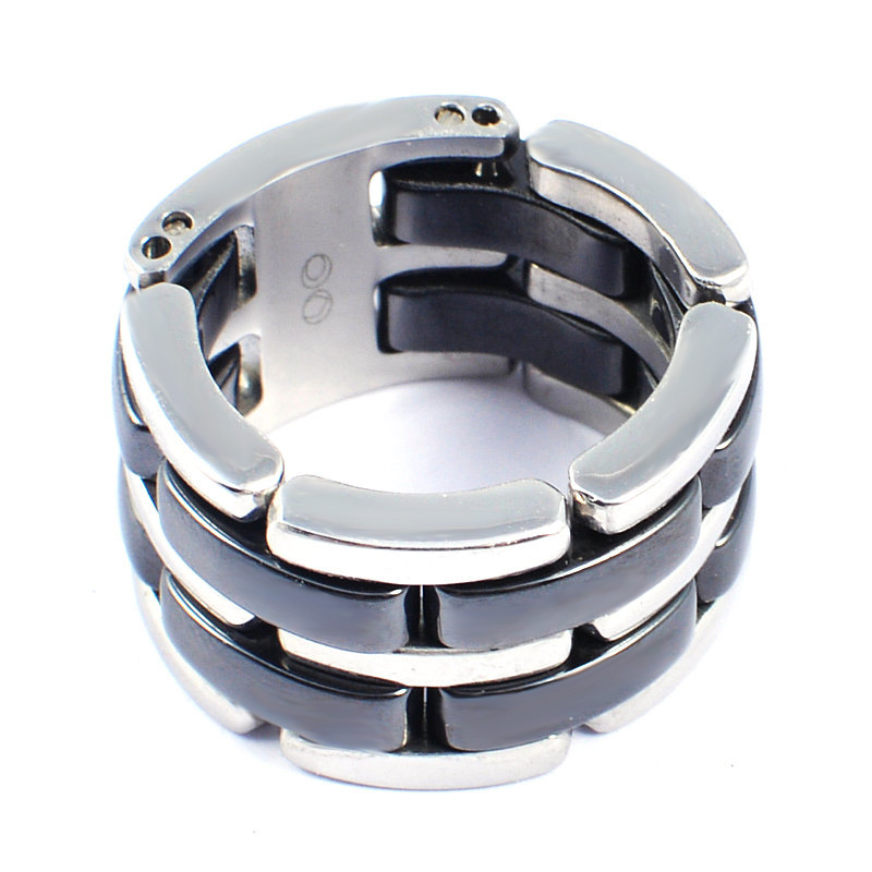 广东广州韩国进口饰品 女士单双排戒指 食指戒 情侣钛钢宽版指环详情