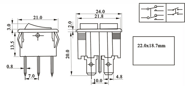 厂家直销kcd3-2212n船型开关 翘板开关 批发开关 优质船型开关