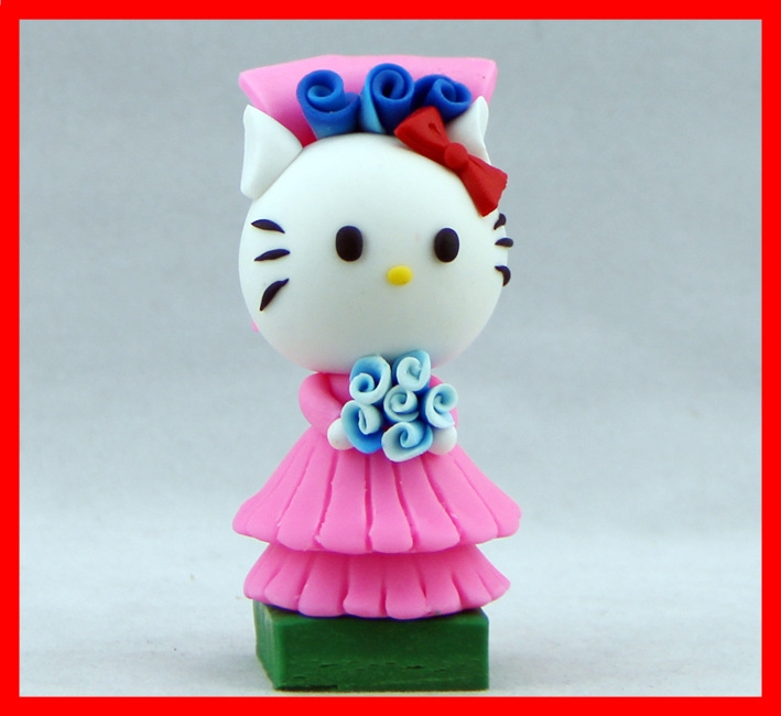 纯手工软陶摆件挂件批发 hello kitty kt猫-12 kt新娘 凯蒂猫