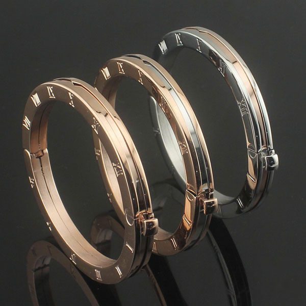 饰品批发 钛钢罗马数字手镯 手铐凹面幸运数字手镯 手镯/手环饰品