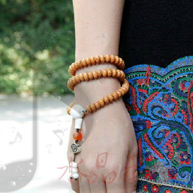 极品天竺菩提子 印度血丝龙珠高端菩提 佛珠手链手串念珠108颗