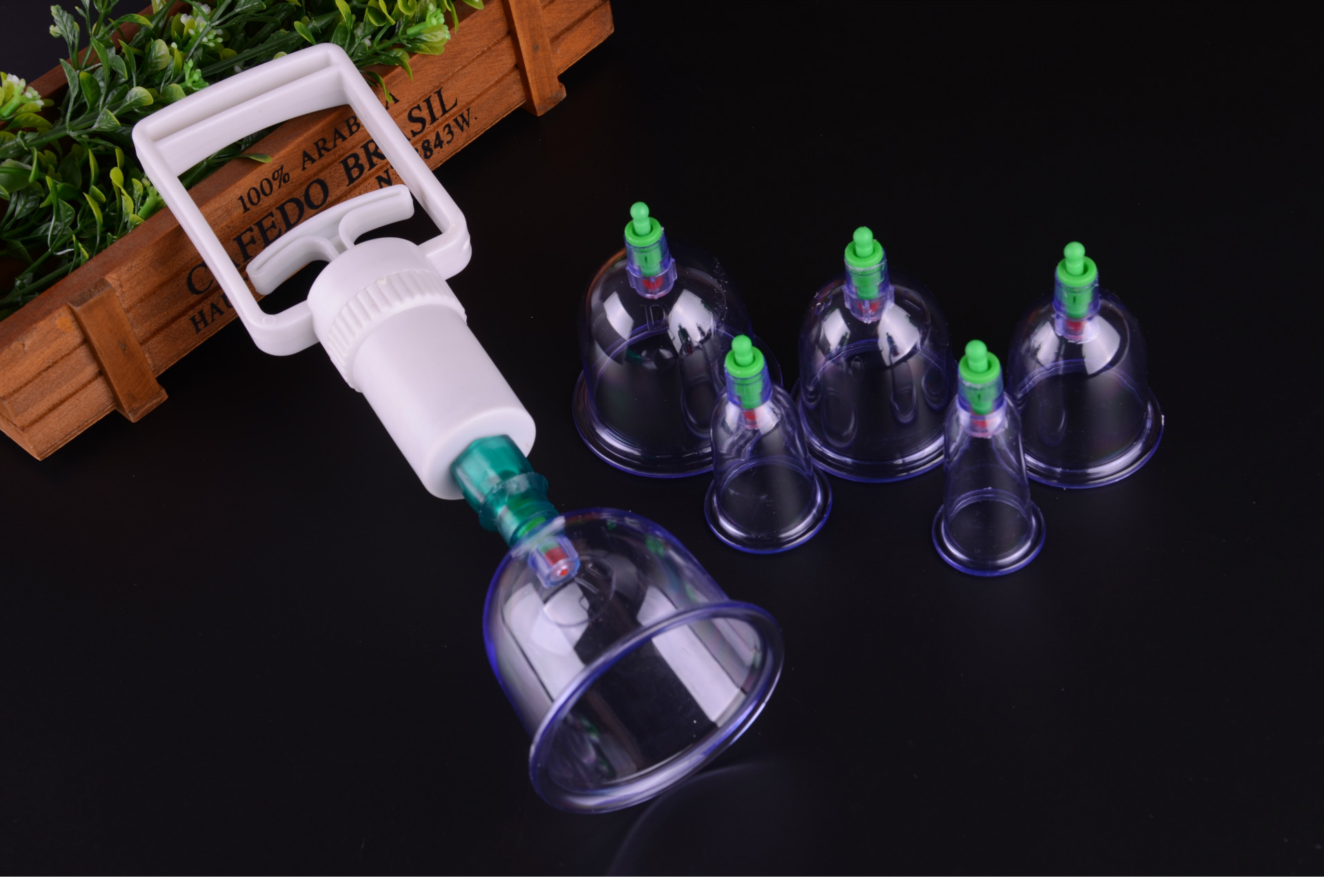 康霞真空拔罐器 6罐装拔罐器 真空磁疗拔罐 拔罐经络保健器材