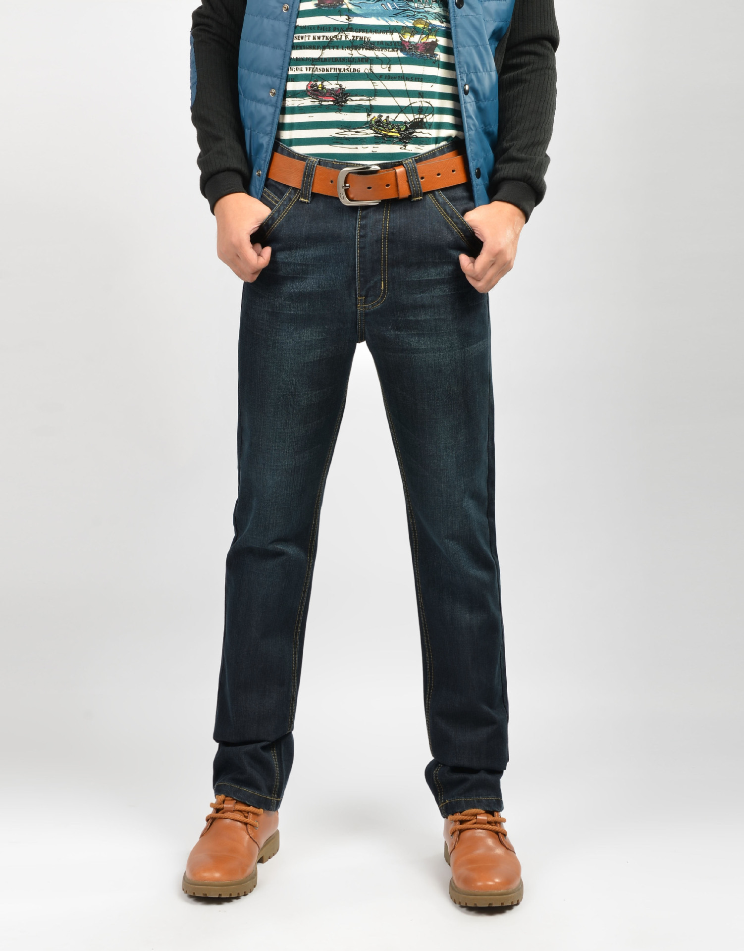 牛仔裤 男式商务休闲牛仔裤 男装新款百搭裤子 大牌修身牛仔裤