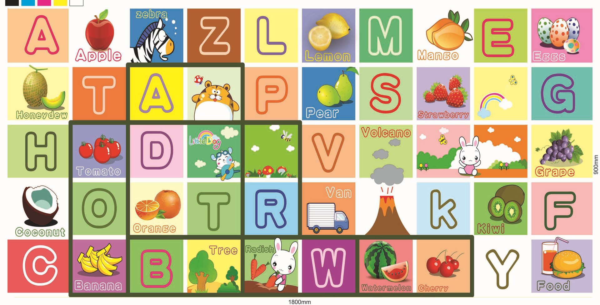 【热销】婴儿爬行垫|防潮垫 水果字母儿童游戏垫 3个尺寸可选