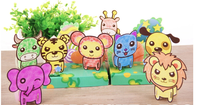 智高正品 12色3d立体喷喷笔套装kk-533动物 越喷越好玩