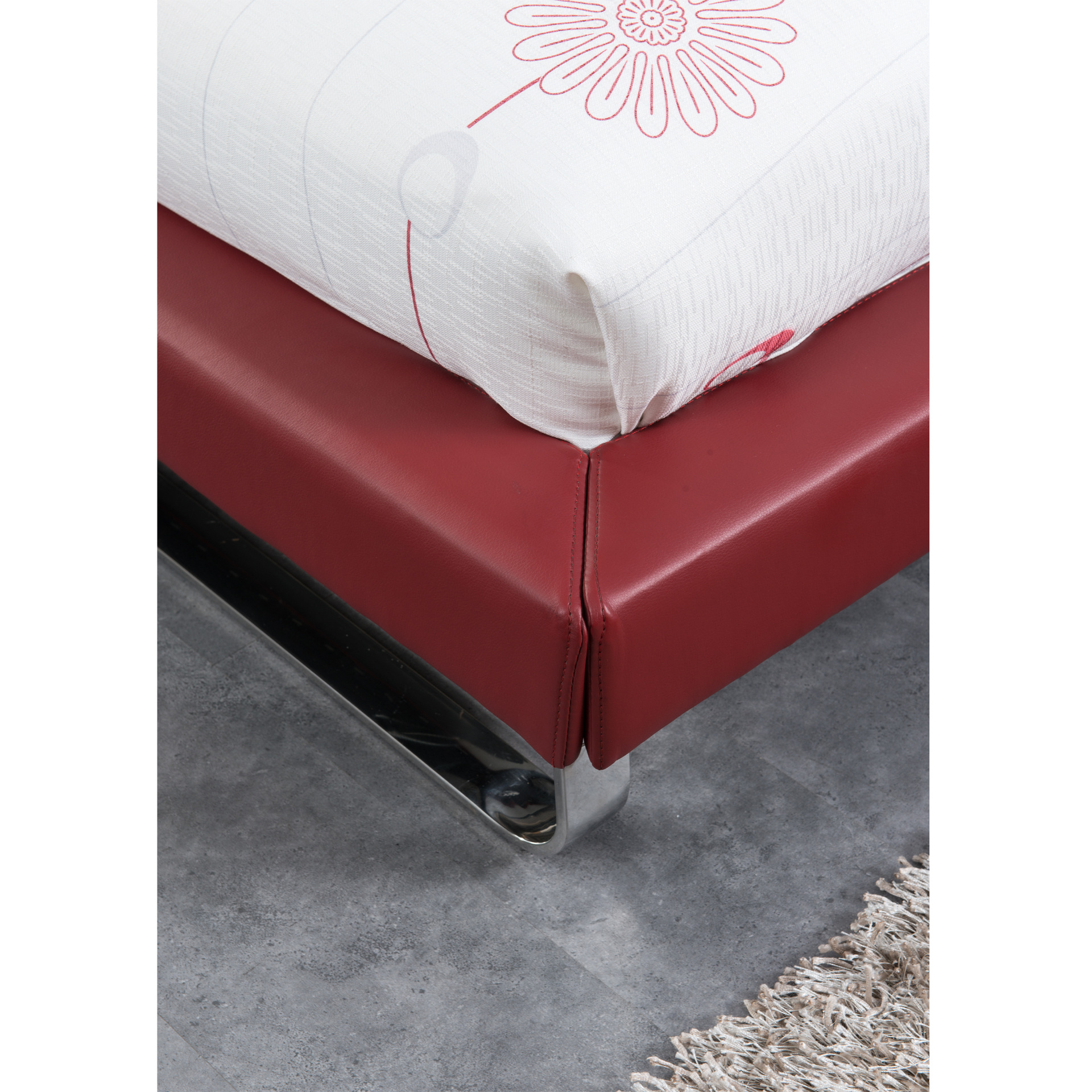 【家厂供应皮床 简约真皮床 简约五金真皮床 新款简