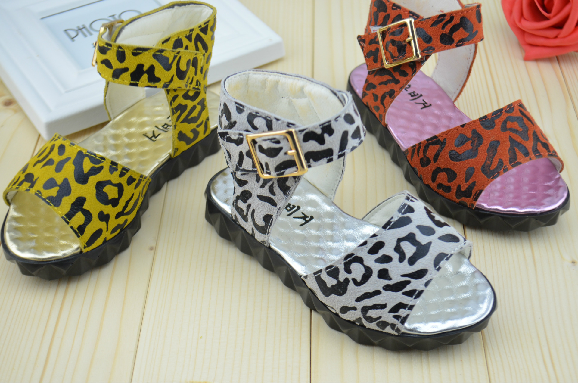 温州鱼嘴鞋 2014夏新款童鞋凉鞋 时尚休闲豹纹软底小童鞋