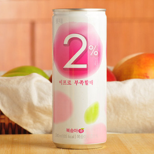 乐天百分之二2%桃汁 天然果汁 240ml 1*30