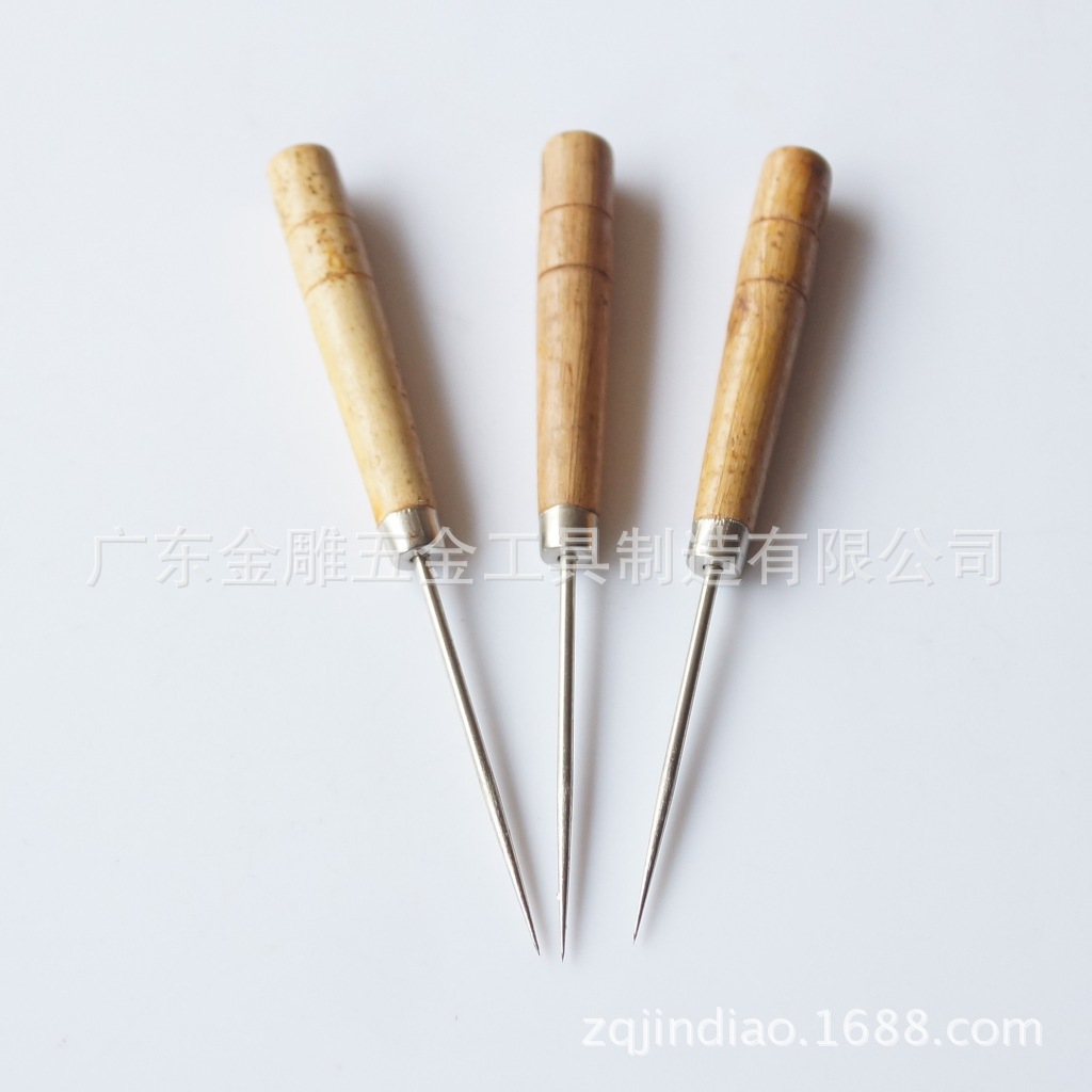 金雕 木柄千枚通 钻子锥子 服装diy工具 定位钻