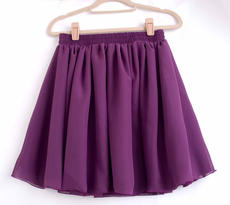 【爆款】美国aa仙女裙子高腰百褶裙大摆蓬蓬裙雪纺半身裙 夏 短裙