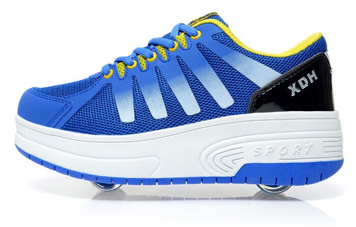 男女儿童成人双轮暴走鞋爆走鞋隐形按钮自动款飞行鞋