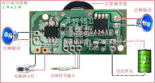 stk6153功放板接线图图片