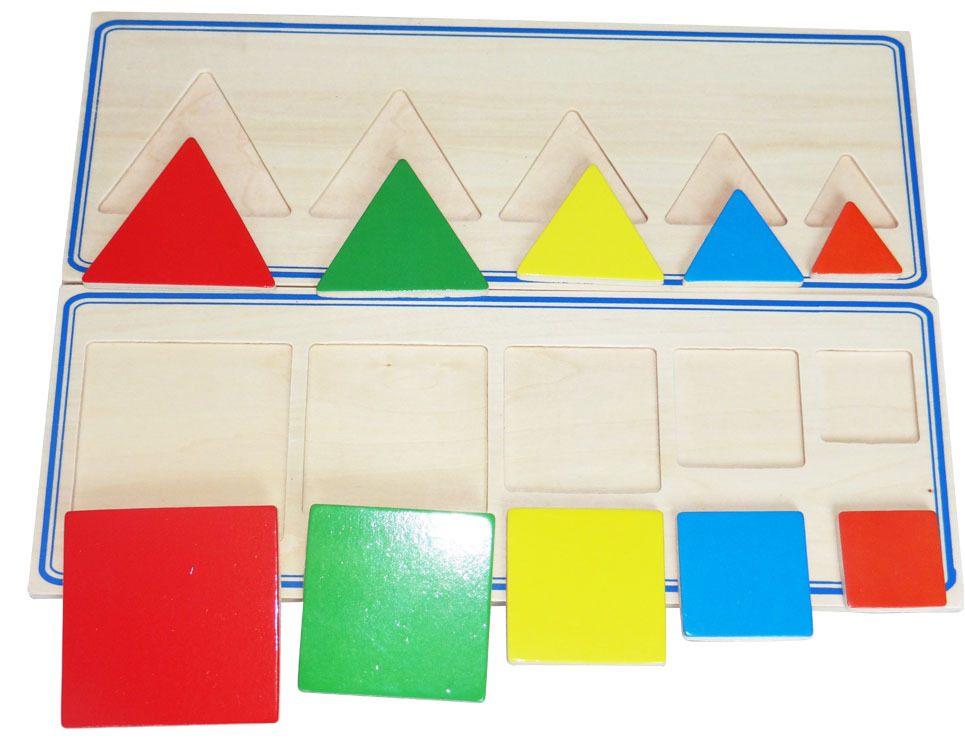 木制玩具蒙氏教具3件套儿童玩具几何形状板早教益智玩具益知乐