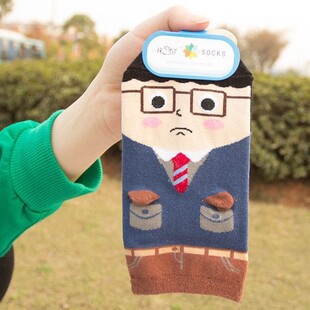 袜子批发厂家 韩国可爱糖果人物卡通女袜立体袜纯棉短袜船袜批发