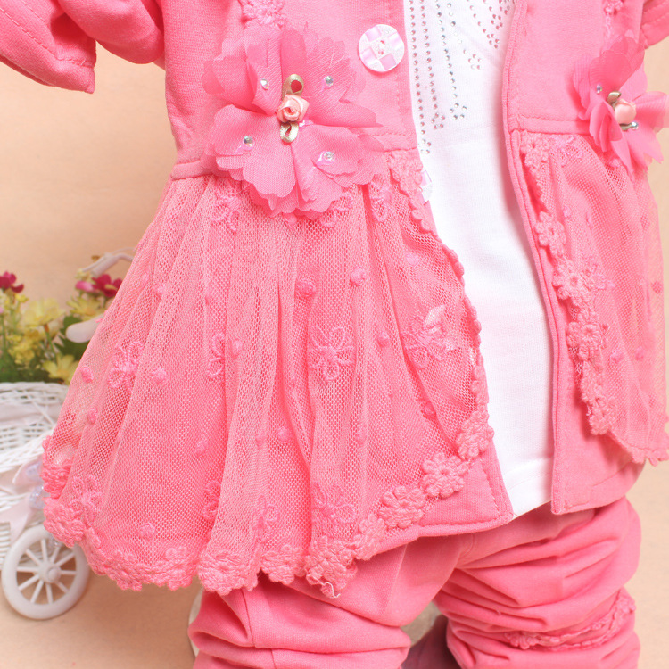 2015女童春装女宝宝长袖套装新款婴儿蕾丝3件套0-3岁一件代发图片_13